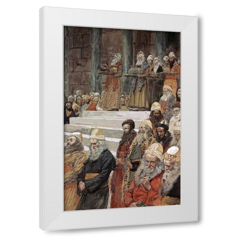 Treasurers and The Keepers of The Vases White Modern Wood Framed Art Print by Tissot, James Jacques
