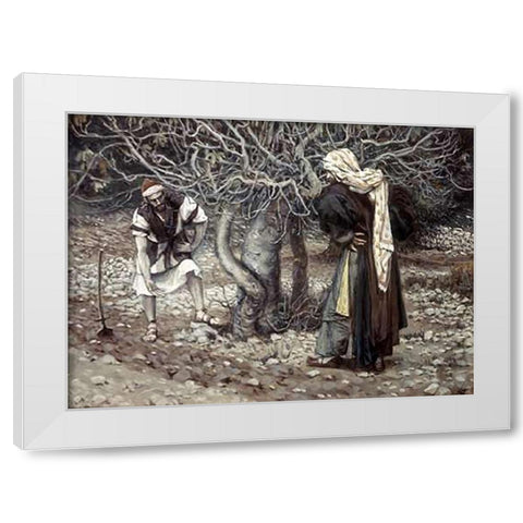 Vine Dresser and The Fig Tree White Modern Wood Framed Art Print by Tissot, James