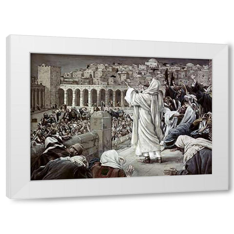 Voice From Heaven White Modern Wood Framed Art Print by Tissot, James