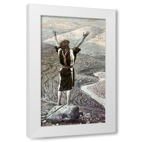 Voice In The Desert White Modern Wood Framed Art Print by Tissot, James