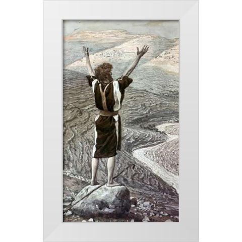 Voice In The Desert White Modern Wood Framed Art Print by Tissot, James