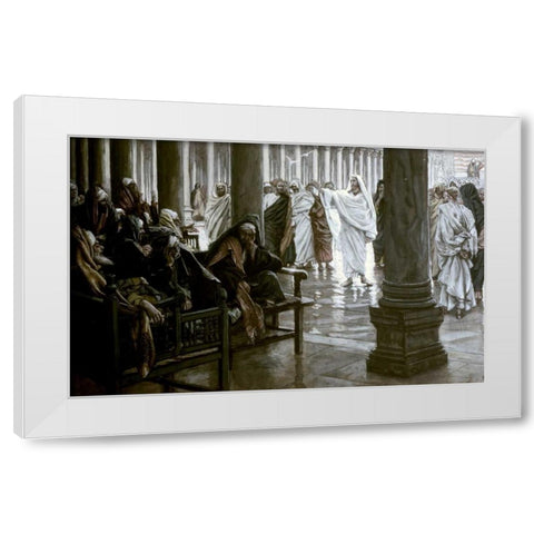 Woe Unto You Scribes and Pharisees White Modern Wood Framed Art Print by Tissot, James Jacques
