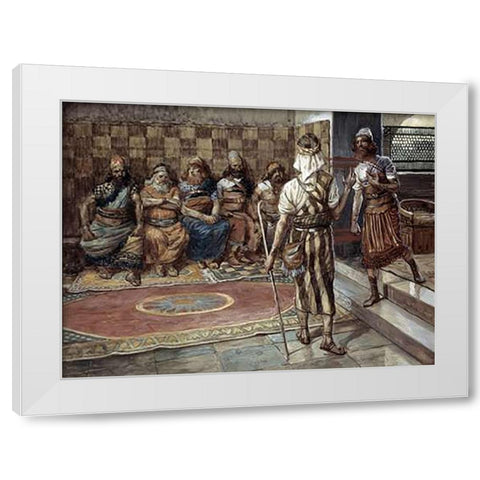 Young Prophet Before The Council White Modern Wood Framed Art Print by Tissot, James