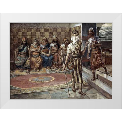 Young Prophet Before The Council White Modern Wood Framed Art Print by Tissot, James