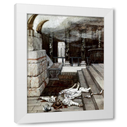 Zacharias Killed Between The Temple and The Altar White Modern Wood Framed Art Print by Tissot, James Jacques