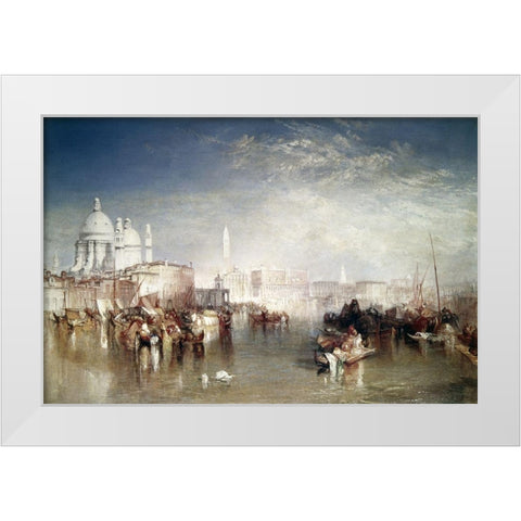 Canal Della Giudecca, Venice White Modern Wood Framed Art Print by Turner, Joseph M.W.