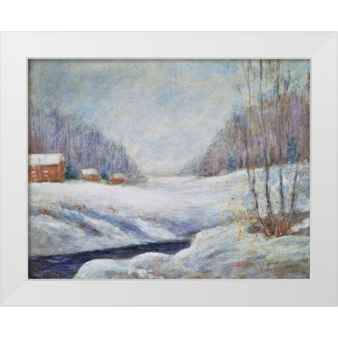 Winter Landscape White Modern Wood Framed Art Print by Twachtman, John Henry