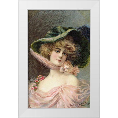 Bonnet White Modern Wood Framed Art Print by Vallet-Bisson, Frederick