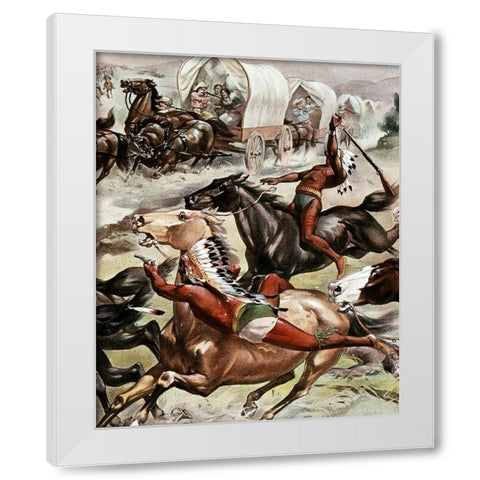 Buffalo Bills Wild West-Detail White Modern Wood Framed Art Print by Unknown