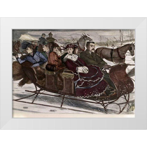 Christmas Belles White Modern Wood Framed Art Print by Unknown