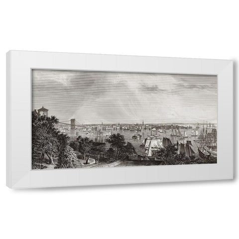 City of New York White Modern Wood Framed Art Print by Unknown
