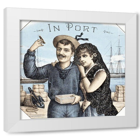 In Port White Modern Wood Framed Art Print by Unknown