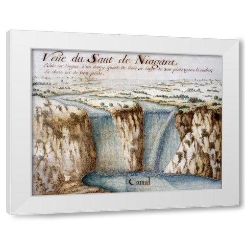 Niagara Falls White Modern Wood Framed Art Print by Unknown