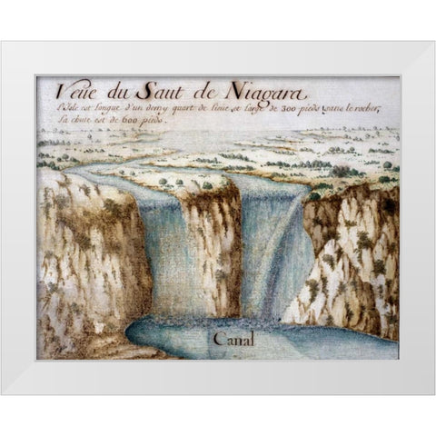 Niagara Falls White Modern Wood Framed Art Print by Unknown