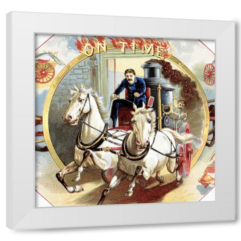 On Time White Modern Wood Framed Art Print by Unknown