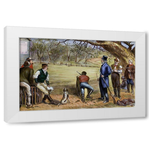 Thanksgiving Turkey Shoot White Modern Wood Framed Art Print by Unknown