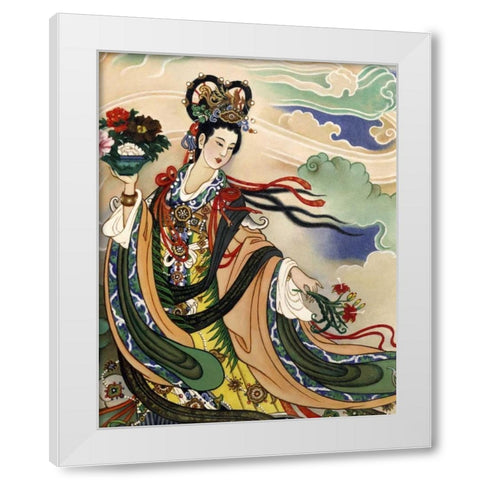 The Goddess of Spring White Modern Wood Framed Art Print by Unknown