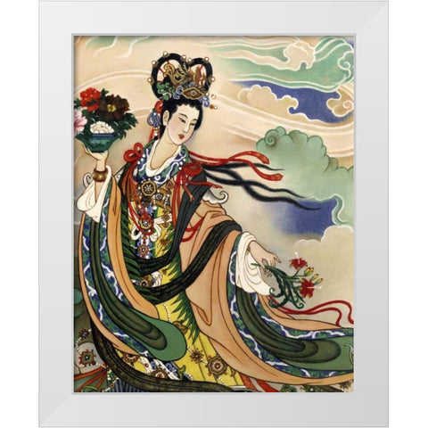 The Goddess of Spring White Modern Wood Framed Art Print by Unknown