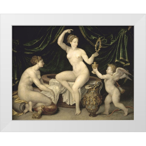 Venus and Cupid White Modern Wood Framed Art Print by Unknown