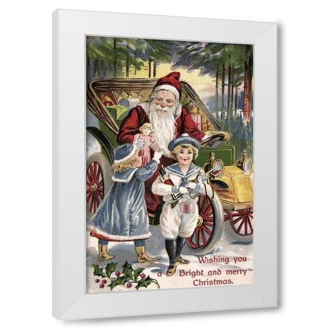 Wishing You a Bright and Merry Christmas White Modern Wood Framed Art Print by Unknown