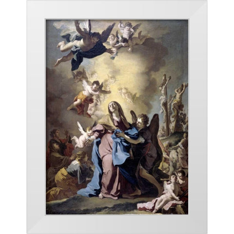 The Virgin Swooning on Calvary White Modern Wood Framed Art Print by Vaccaro, Domenico Antonio