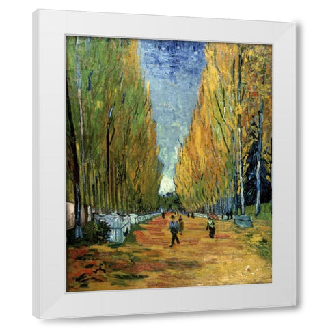 Allee des Alyscamps White Modern Wood Framed Art Print by Van Gogh, Vincent