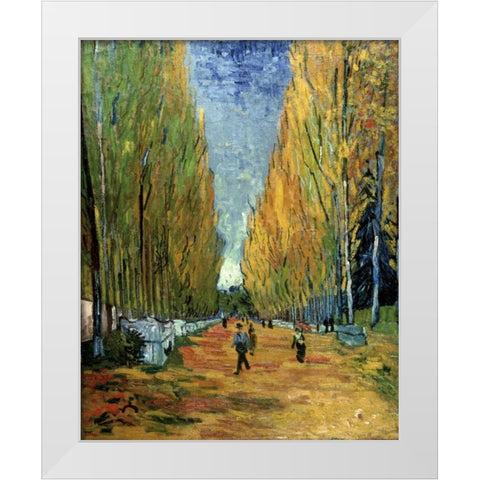 Allee des Alyscamps White Modern Wood Framed Art Print by Van Gogh, Vincent