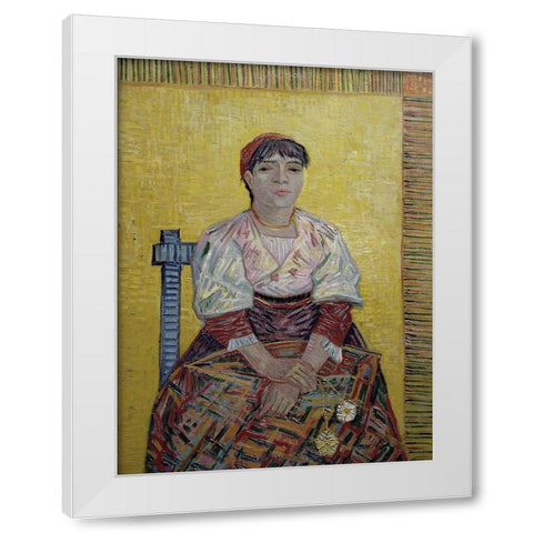 An Italian Woman White Modern Wood Framed Art Print by Van Gogh, Vincent