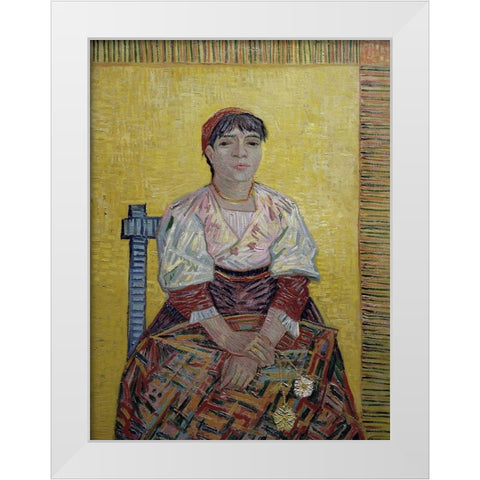 An Italian Woman White Modern Wood Framed Art Print by Van Gogh, Vincent