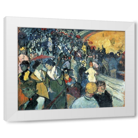 Arena in Arles White Modern Wood Framed Art Print by Van Gogh, Vincent