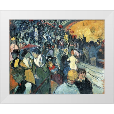 Arena in Arles White Modern Wood Framed Art Print by Van Gogh, Vincent