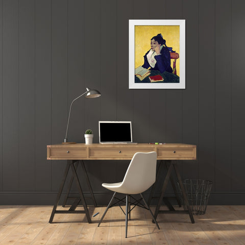 LArlesienne: Madame Joseph Michel Ginoux White Modern Wood Framed Art Print by Van Gogh, Vincent