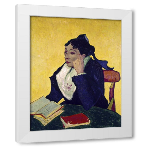 LArlesienne: Madame Joseph Michel Ginoux White Modern Wood Framed Art Print by Van Gogh, Vincent