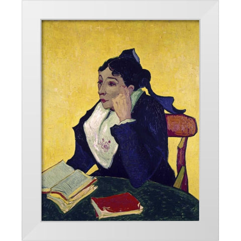 LArlesienne: Madame Joseph Michel Ginoux White Modern Wood Framed Art Print by Van Gogh, Vincent