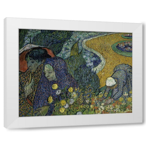 Memories of the Garden at Essen White Modern Wood Framed Art Print by Van Gogh, Vincent
