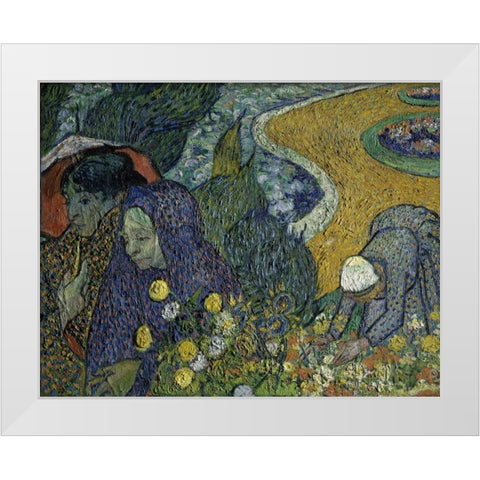 Memories of the Garden at Essen White Modern Wood Framed Art Print by Van Gogh, Vincent