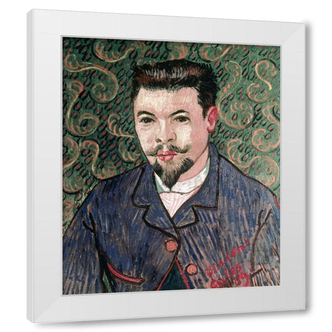 Portrait of Doctor Felix Rey White Modern Wood Framed Art Print by Van Gogh, Vincent