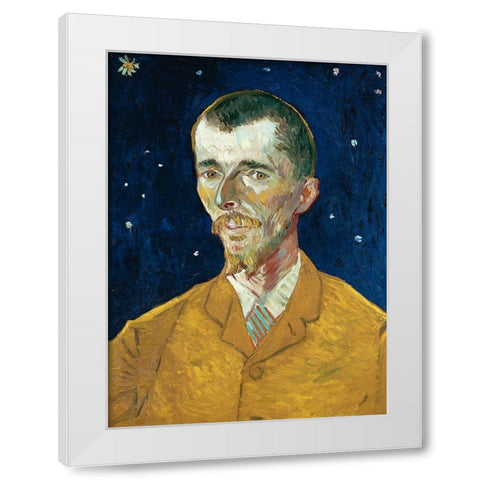 Portrait of Eugene Boch White Modern Wood Framed Art Print by Van Gogh, Vincent