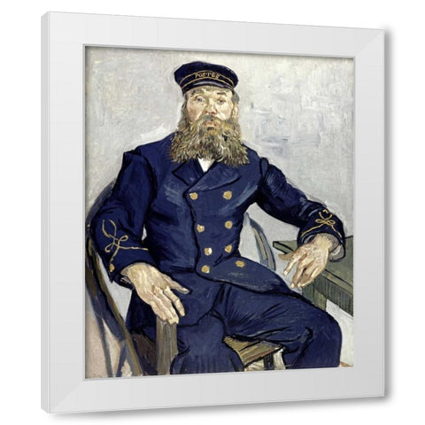 Portrait of Joseph Roulin White Modern Wood Framed Art Print by Van Gogh, Vincent