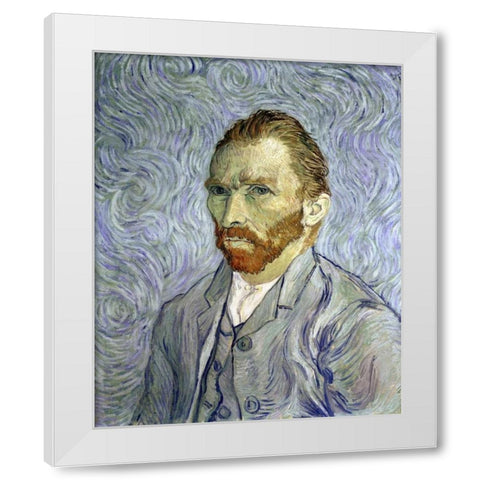 Self Portrait White Modern Wood Framed Art Print by Van Gogh, Vincent