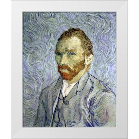 Self Portrait White Modern Wood Framed Art Print by Van Gogh, Vincent
