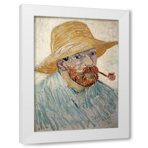 Self Portrait 1888 White Modern Wood Framed Art Print by Van Gogh, Vincent
