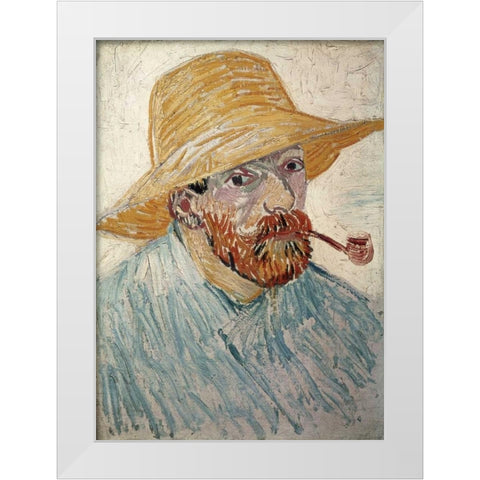 Self Portrait 1888 White Modern Wood Framed Art Print by Van Gogh, Vincent