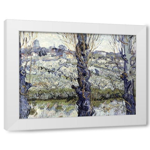 View of Arles White Modern Wood Framed Art Print by Van Gogh, Vincent