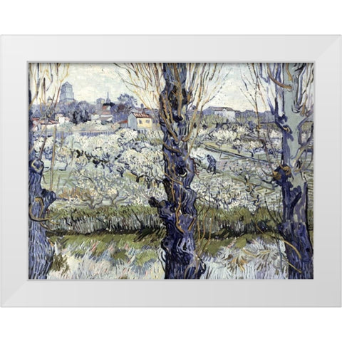 View of Arles White Modern Wood Framed Art Print by Van Gogh, Vincent