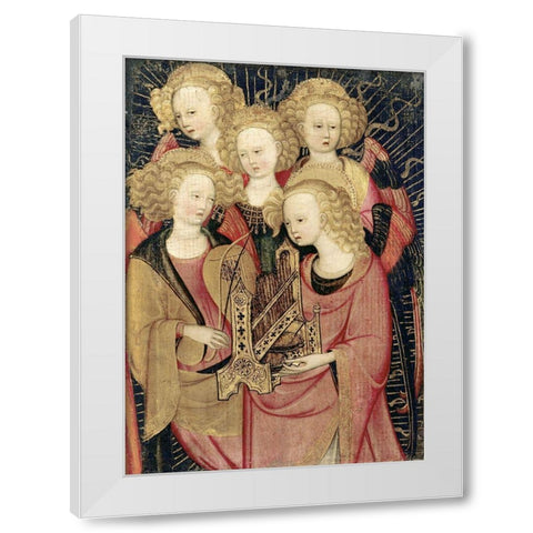 Angel Musicians White Modern Wood Framed Art Print by Verona, Stefano da