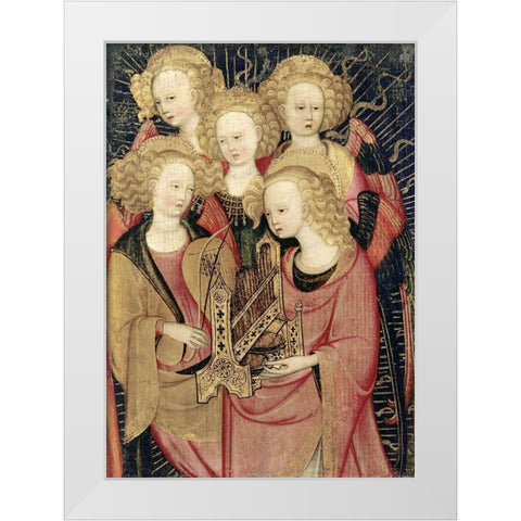 Angel Musicians White Modern Wood Framed Art Print by Verona, Stefano da