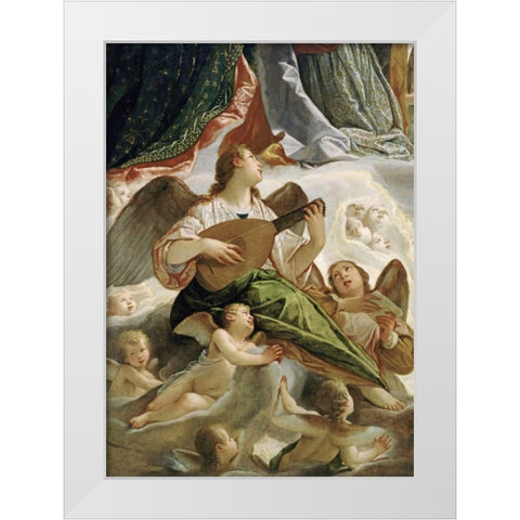 Trinity With Saints Ursula and Margaret-Detail White Modern Wood Framed Art Print by Vianino, Antonio Maria