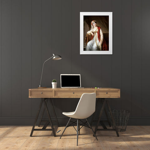 Portrait of The Opera Singer Grassini White Modern Wood Framed Art Print by Le Brun, Elisabeth Vigee