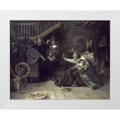 Accused of Witchcraft White Modern Wood Framed Art Print by Volk, Douglas